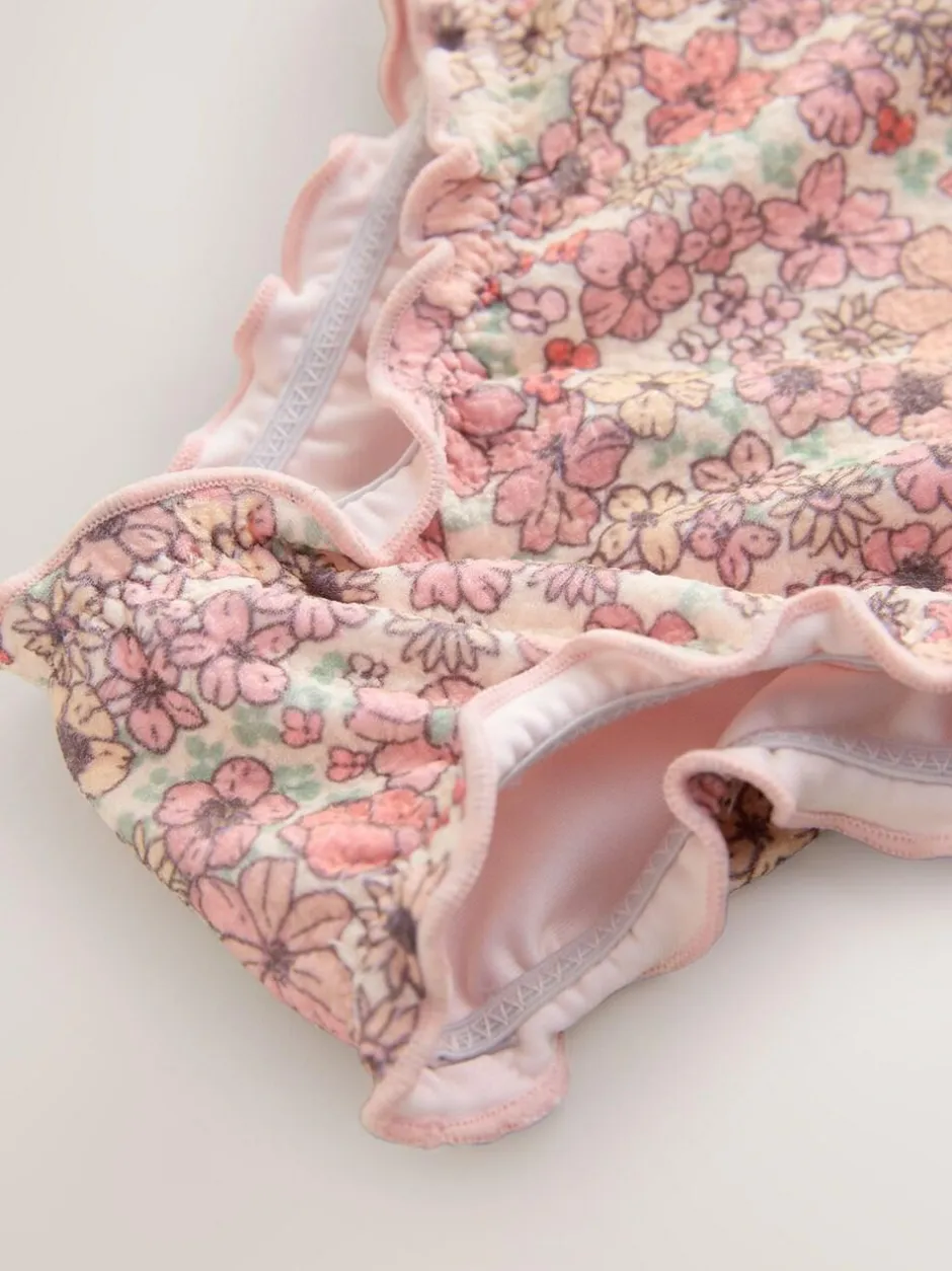 Next Lettuce Edge Swimsuit (3mths-7yrs) Coral Pink Ditsy Floral Online