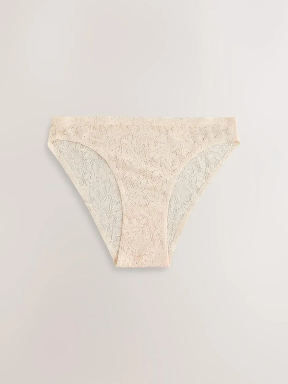 Next High Leg All-Over Lace No VPL Knickers 3 Pack Coral Pink Online