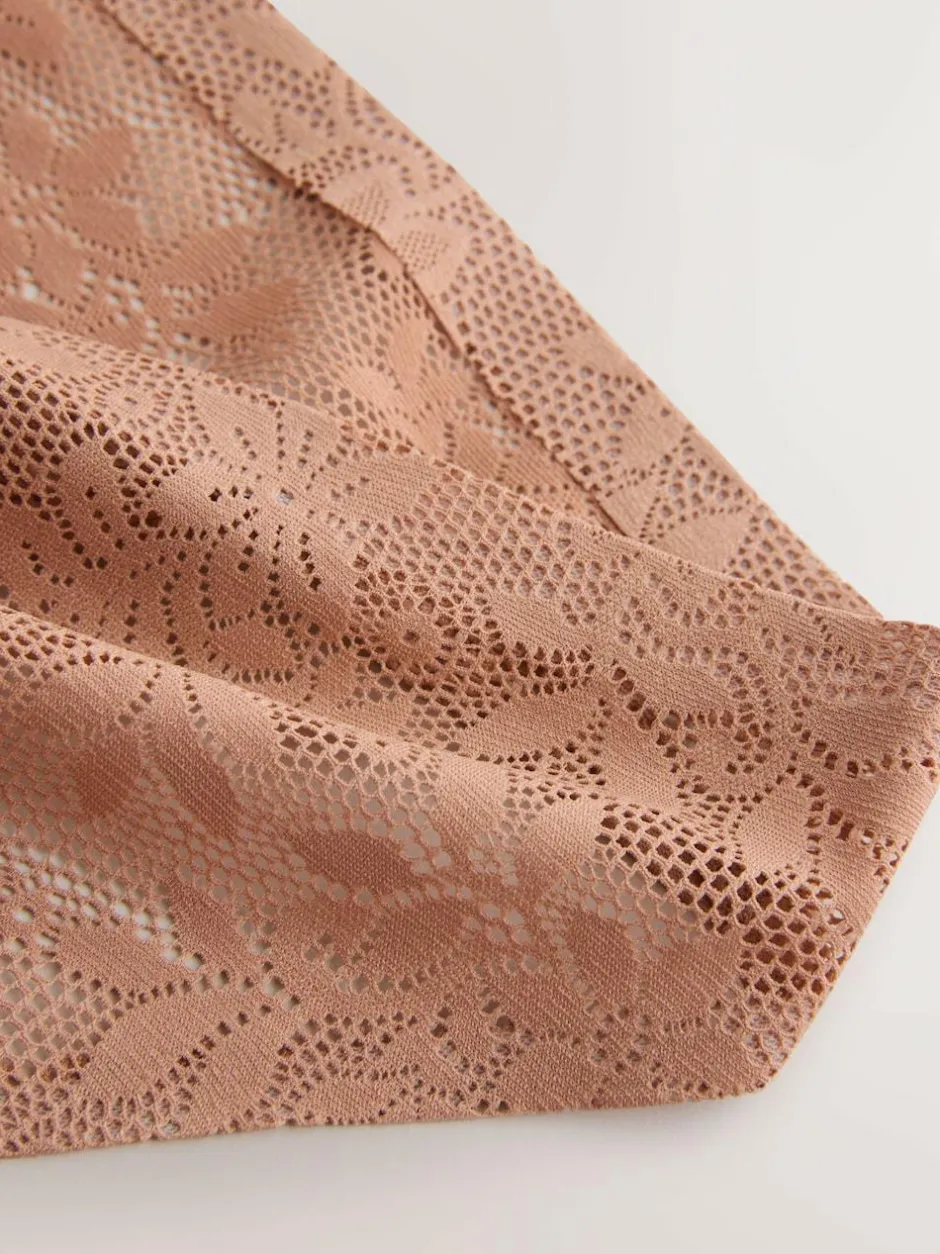 Next High Leg All-Over Lace No VPL Knickers 3 Pack Coral Pink Online