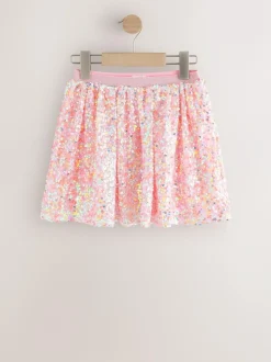 Next Sequin Skirt (3-16yrs) Coral Pink Best