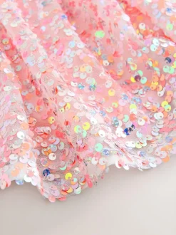 Next Sequin Skirt (3-16yrs) Coral Pink Best