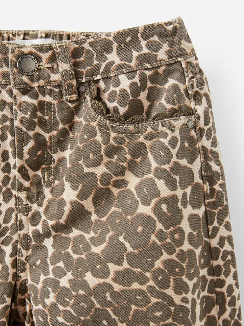 Cotton On Animal Embellished Super Wide Denim Jeans Hot
