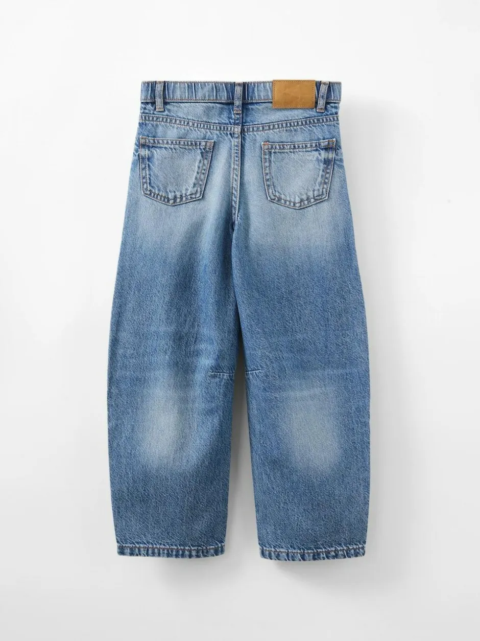 Cotton On Unisex Barrel Leg Denim Jeans Blue New