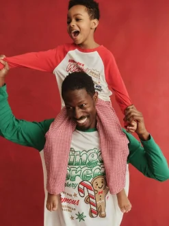 Cotton On Adult Matching Family Christmas Raglan Long Sleeve Pyjamas Set Red Best