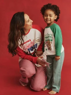 Cotton On Adult Matching Family Christmas Raglan Long Sleeve Pyjamas Set Red Best