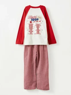 Cotton On Adult Matching Family Christmas Raglan Long Sleeve Pyjamas Set Red Best