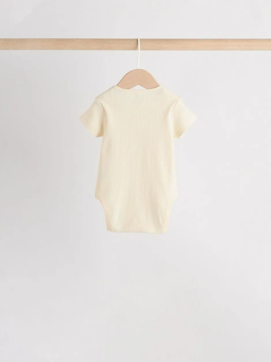 Next Cream Baby Short Sleeve Bodysuits 5 Pack Hot