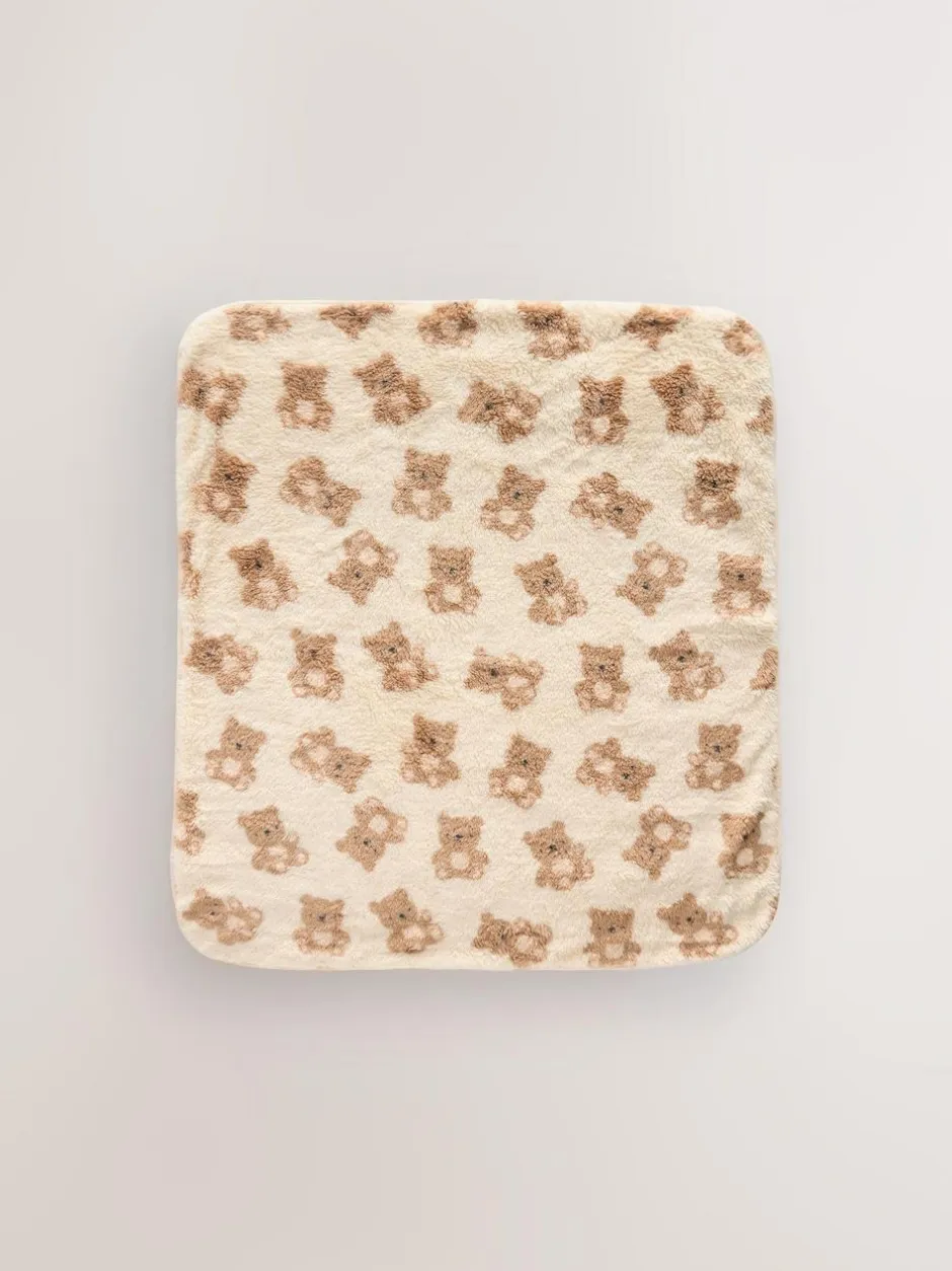 Next Fleece Baby Blanket Cream Bear Hot