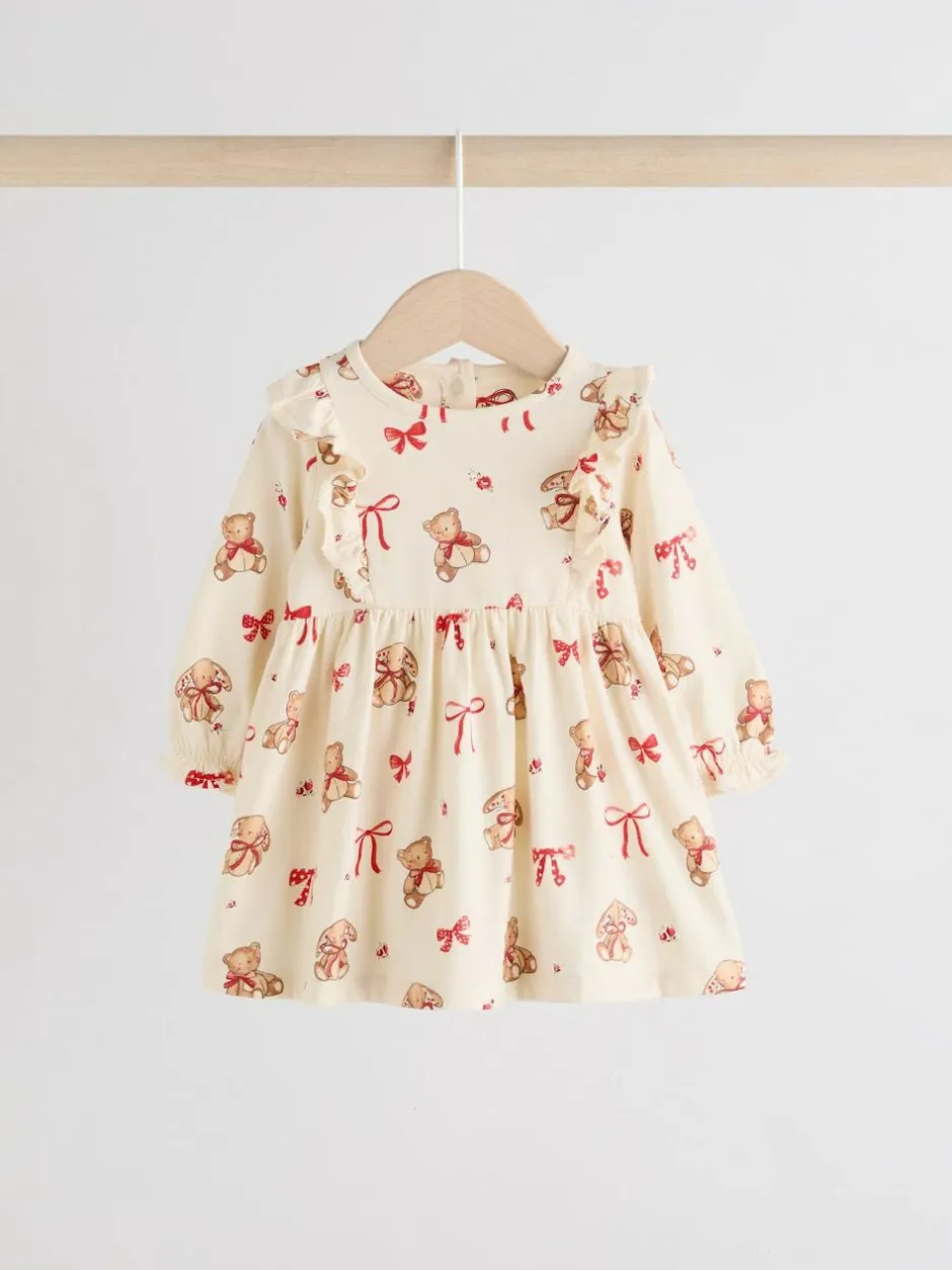 Next Baby Jersey Dresses 2 Pack (0mths-2yrs) Cream Bear/ Red Cherry Gingham Online