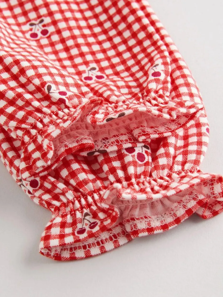 Next Baby Jersey Dresses 2 Pack (0mths-2yrs) Cream Bear/ Red Cherry Gingham Online