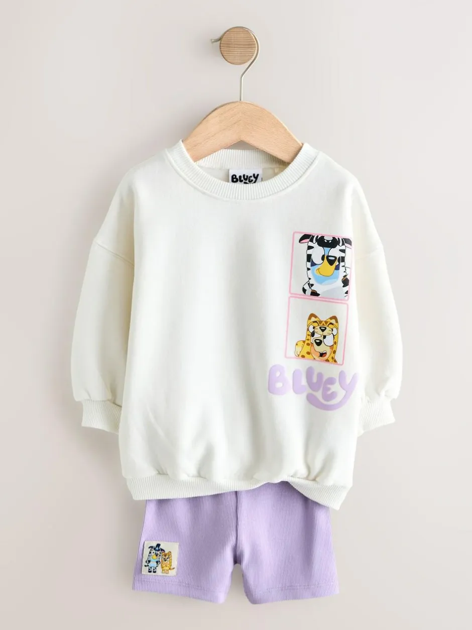 Next Cream Bluey Shorts Set (12mths-7yrs) Discount