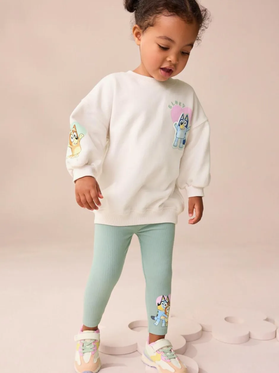 Next Cream Bluey Sweatshirt & Leggings Set (12mths-7yrs) Discount
