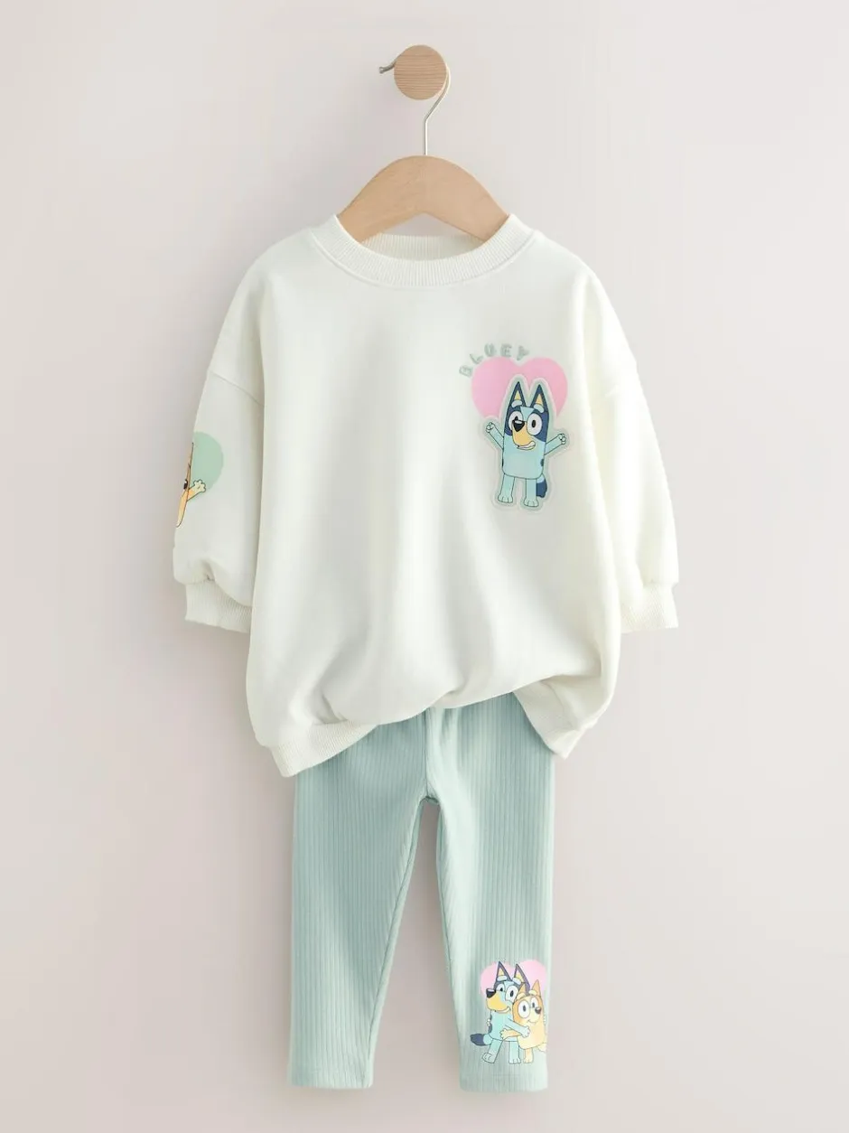Next Cream Bluey Sweatshirt & Leggings Set (12mths-7yrs) Discount