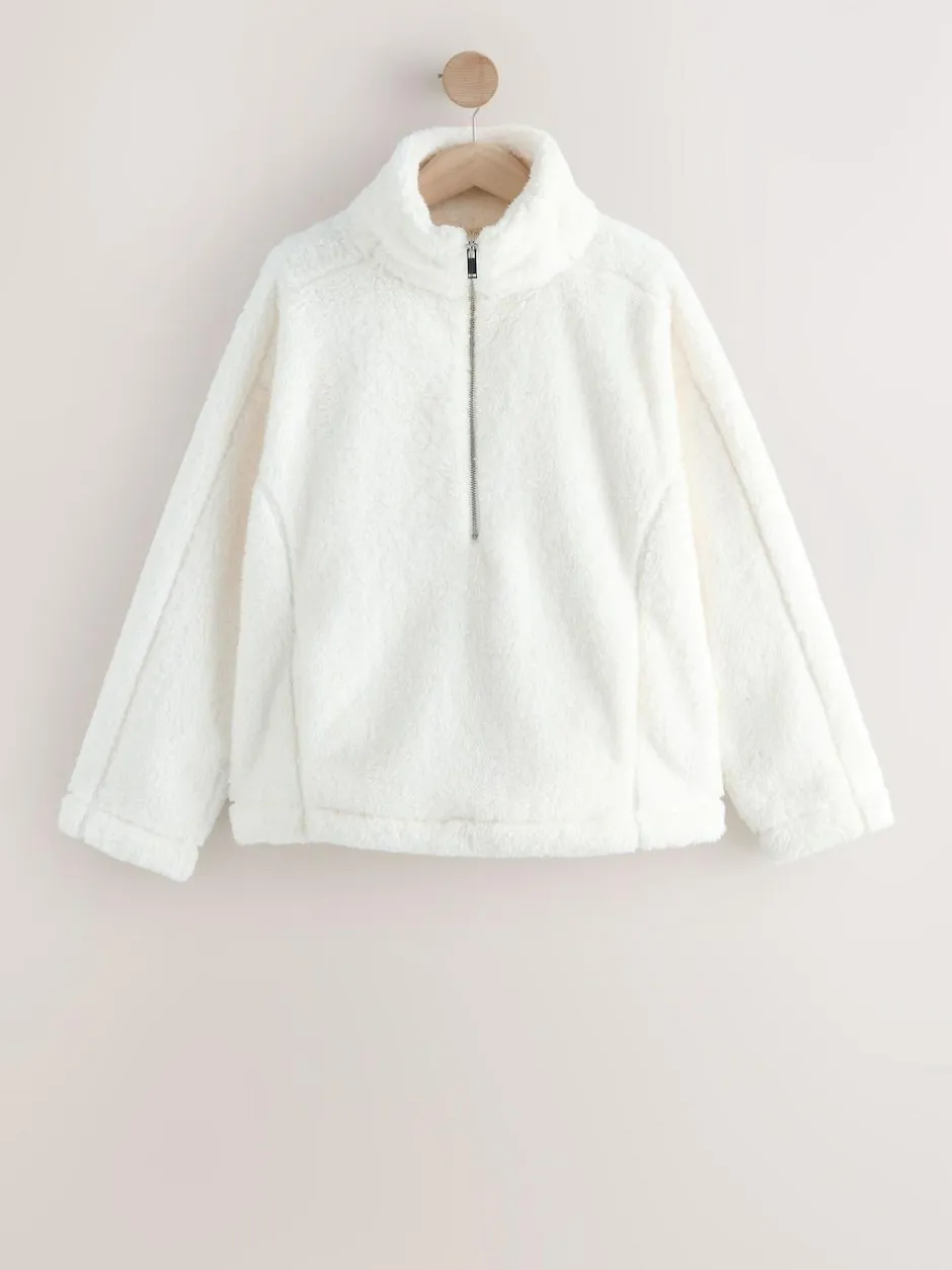 Next Cream Borg Half Zip Fleece Best