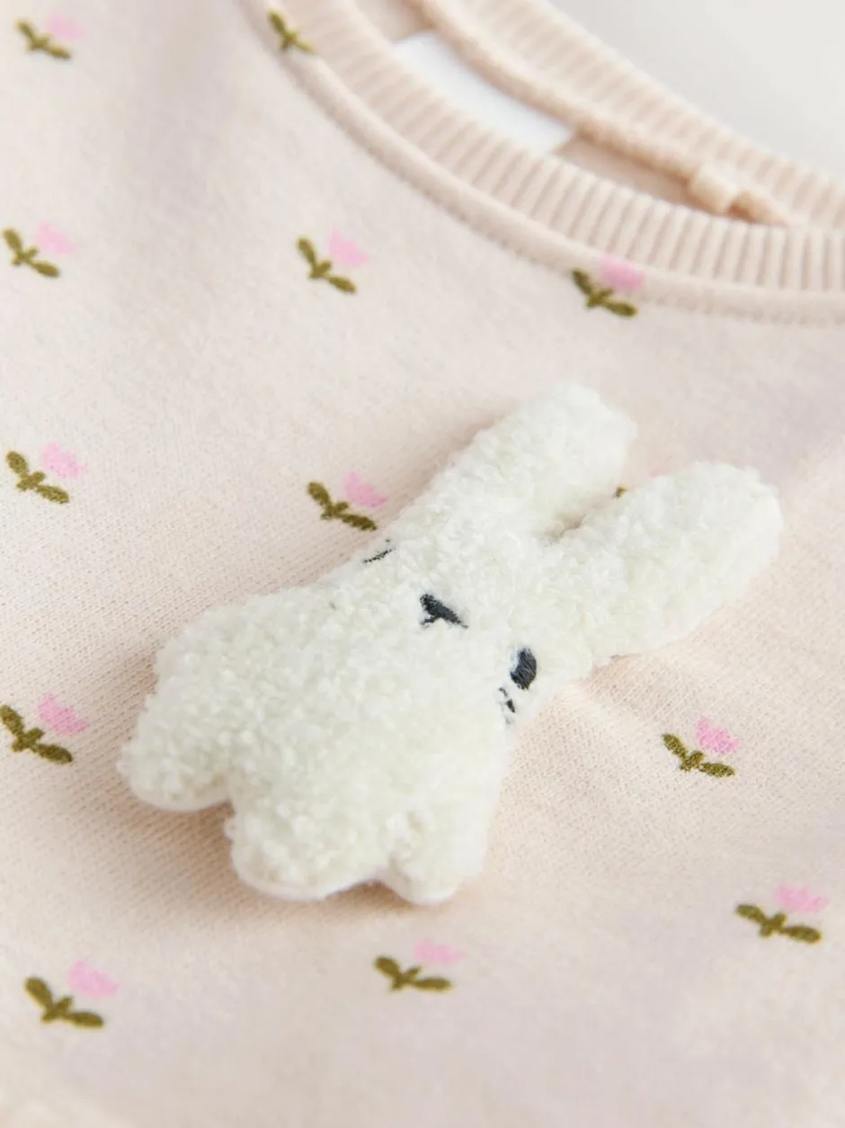 Next Cream Bunny Mesh Skirt Sweat Dress (3mths-7yrs) Sale