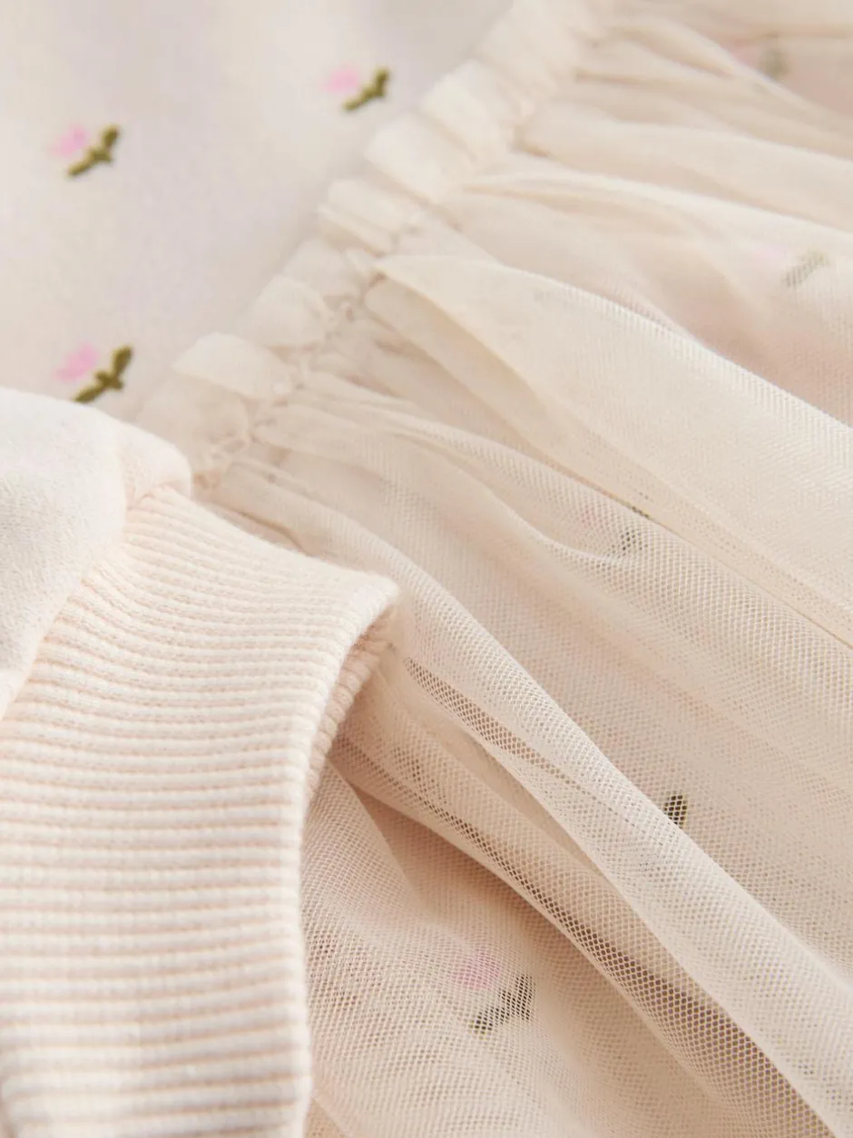 Next Cream Bunny Mesh Skirt Sweat Dress (3mths-7yrs) Sale