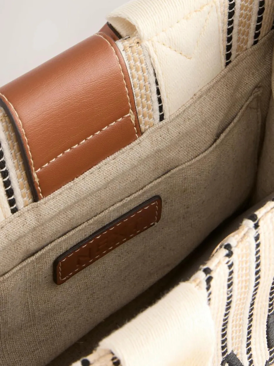 Next Cream Canvas Hand Held Bag Discount