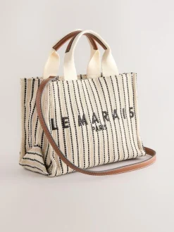 Next Cream Canvas Hand Held Bag Discount