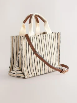 Next Cream Canvas Hand Held Bag Discount