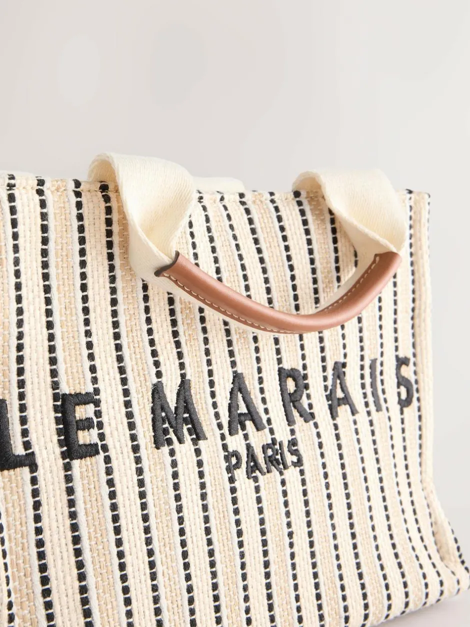 Next Cream Canvas Hand Held Bag Discount