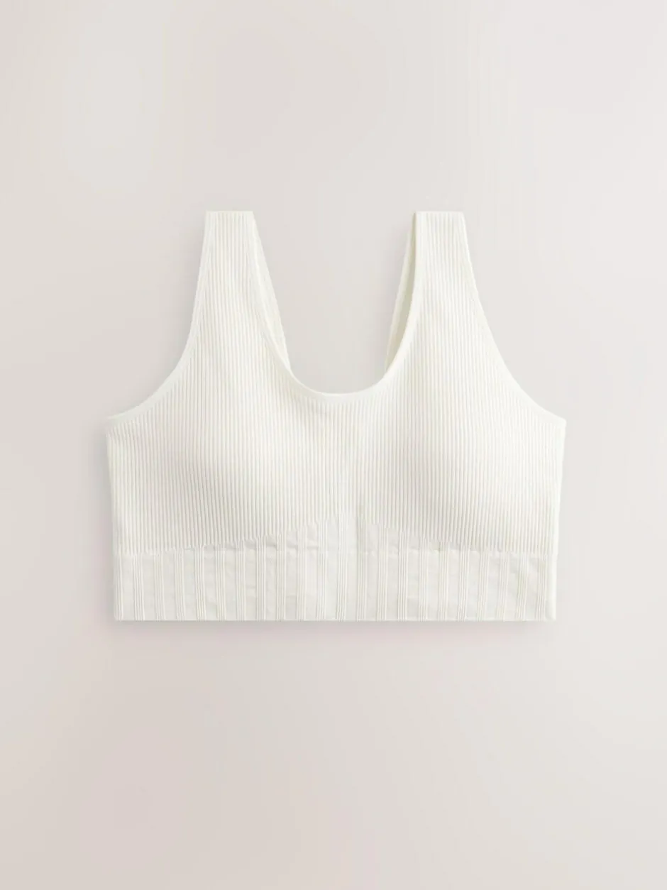 Next DD+ Supportive Seamless Ribbed NonWired Ultimate Comfort Bra Cream Outlet