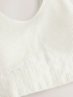 Next DD+ Supportive Seamless Ribbed NonWired Ultimate Comfort Bra Cream Outlet
