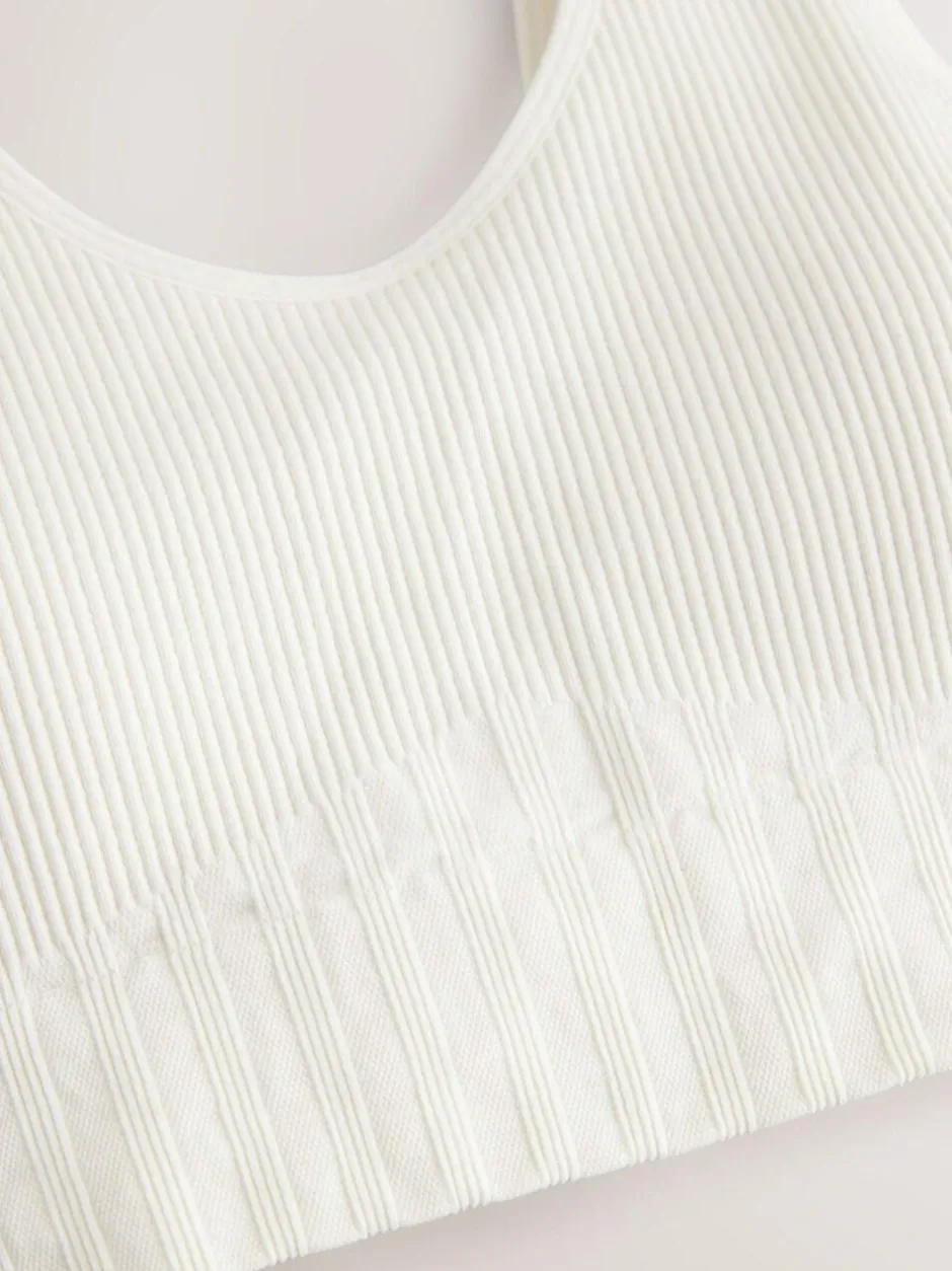Next DD+ Supportive Seamless Ribbed NonWired Ultimate Comfort Bra Cream Outlet