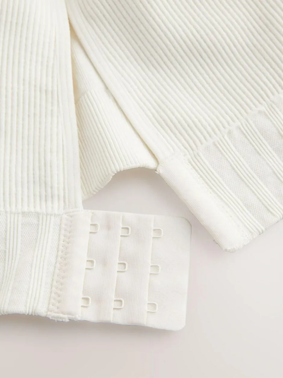 Next DD+ Supportive Seamless Ribbed NonWired Ultimate Comfort Bra Cream Outlet