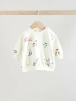 Next Baby Sweater and Joggers Set 2 Piece (0mths-2yrs) Cream Floral Hot