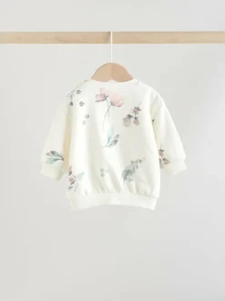 Next Baby Sweater and Joggers Set 2 Piece (0mths-2yrs) Cream Floral Hot