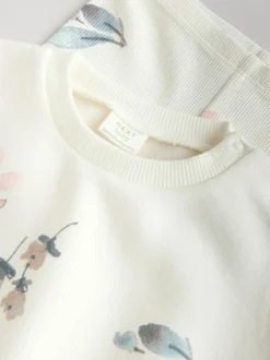 Next Baby Sweater and Joggers Set 2 Piece (0mths-2yrs) Cream Floral Hot