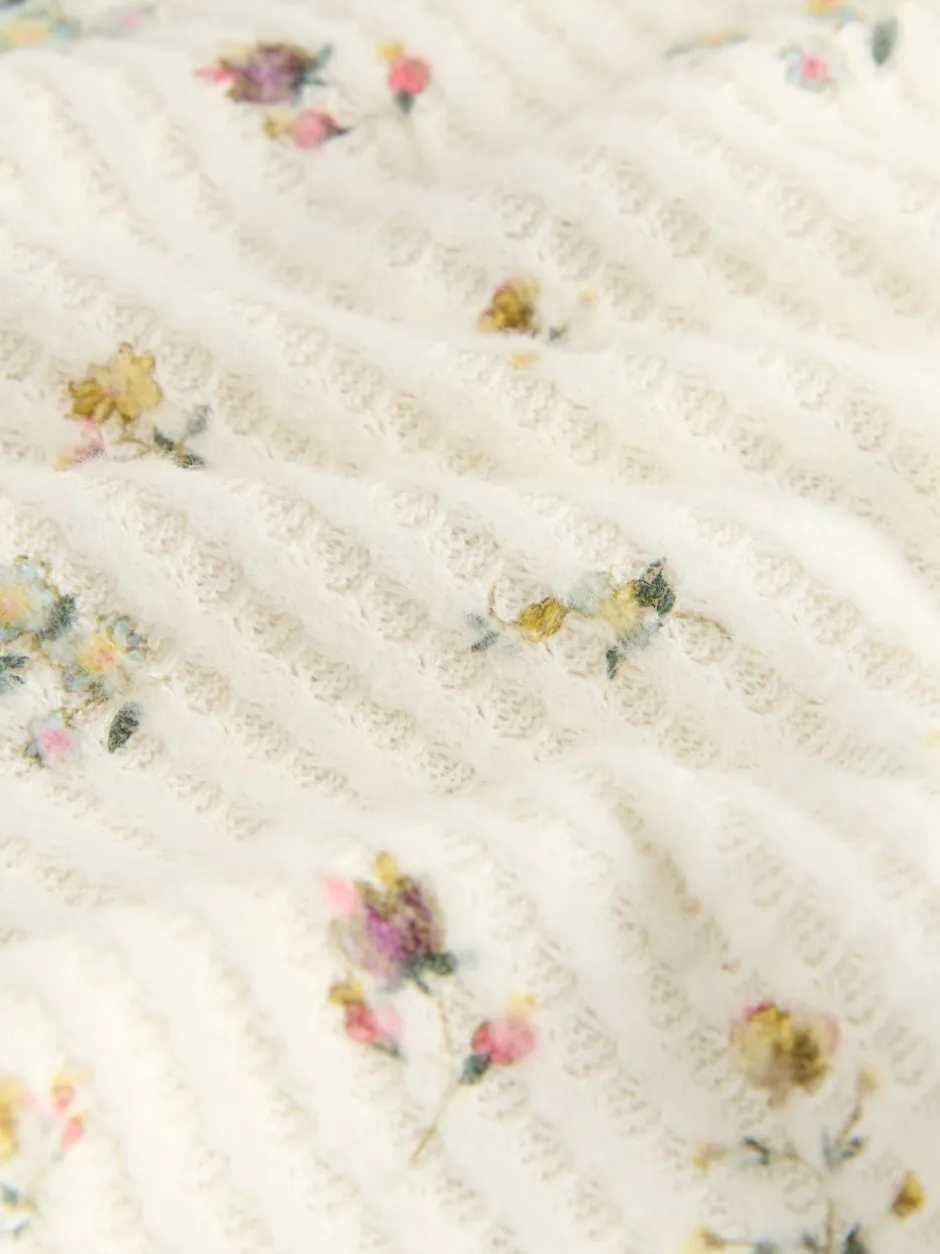 Next Cream Floral Cosy Waffle Long Sleeve Pyjamas Best