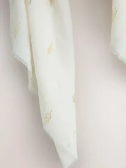 Next Cream Foil Print Lightweight Scarf Best