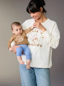 Next Maternity Mini Me Sweatshirt Set Cream Hot