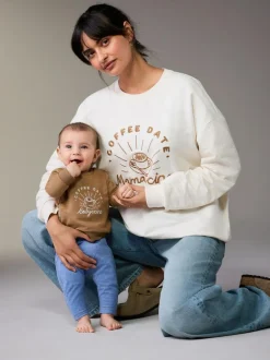 Next Maternity Mini Me Sweatshirt Set Cream Hot