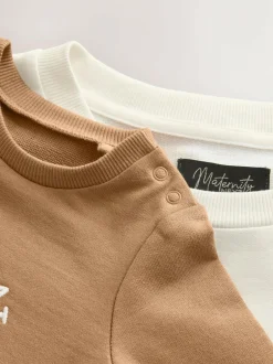 Next Maternity Mini Me Sweatshirt Set Cream Hot