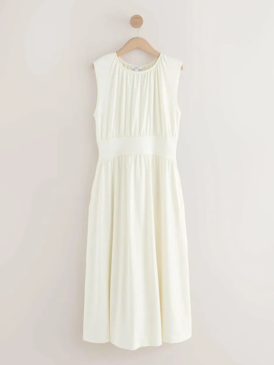 Next Midi Dress Cream Online