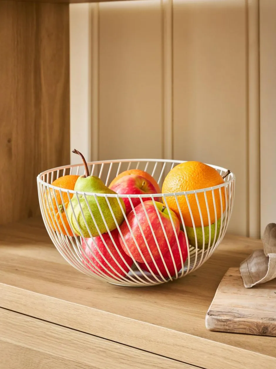 Next Moderna Wire Fruit Bowl Cream Clearance