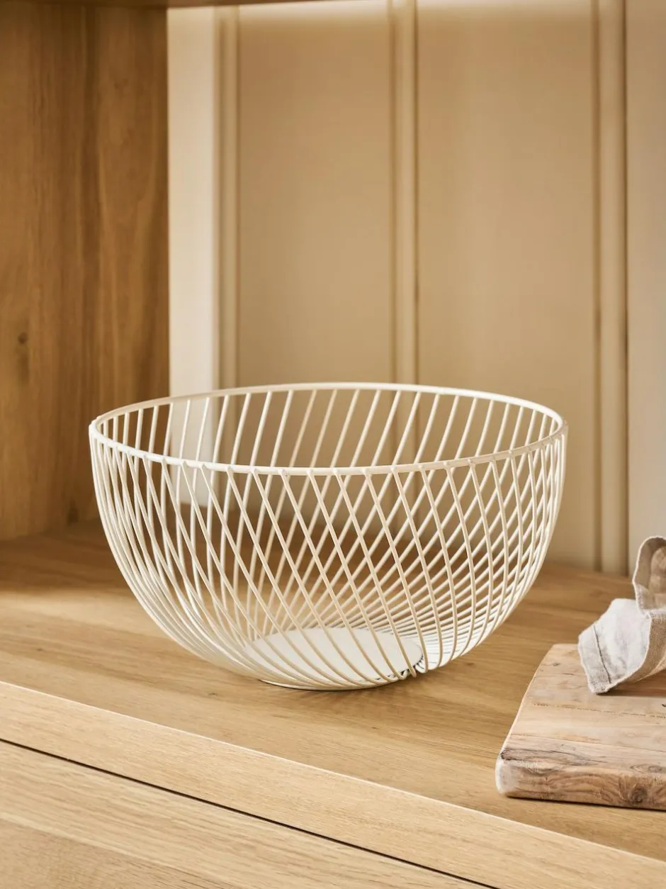 Next Moderna Wire Fruit Bowl Cream Clearance