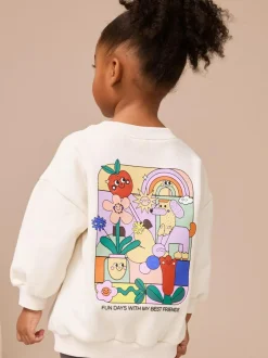 Next Cream Rainbow Graphic Print Sweatshirt & Leggings Set (3mths-7yrs) Outlet
