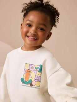 Next Cream Rainbow Graphic Print Sweatshirt & Leggings Set (3mths-7yrs) Outlet