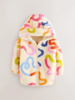 Next Zip Through Fleece (3mths-7yrs) Cream Rainbow Squiggle Outlet