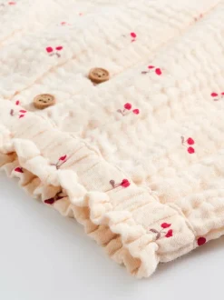 Next Baby Woven Long Sleeve Tops and Trousers 2 Piece Set (0mths-2yrs) Cream/ Red Cherry Outlet