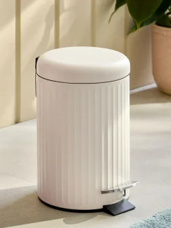 Next Cream Rib Soft Close 3 Litre Pedal Bin Outlet