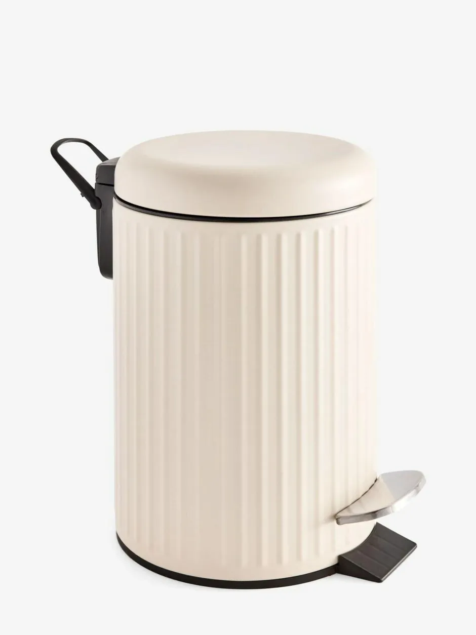 Next Cream Rib Soft Close 3 Litre Pedal Bin Outlet