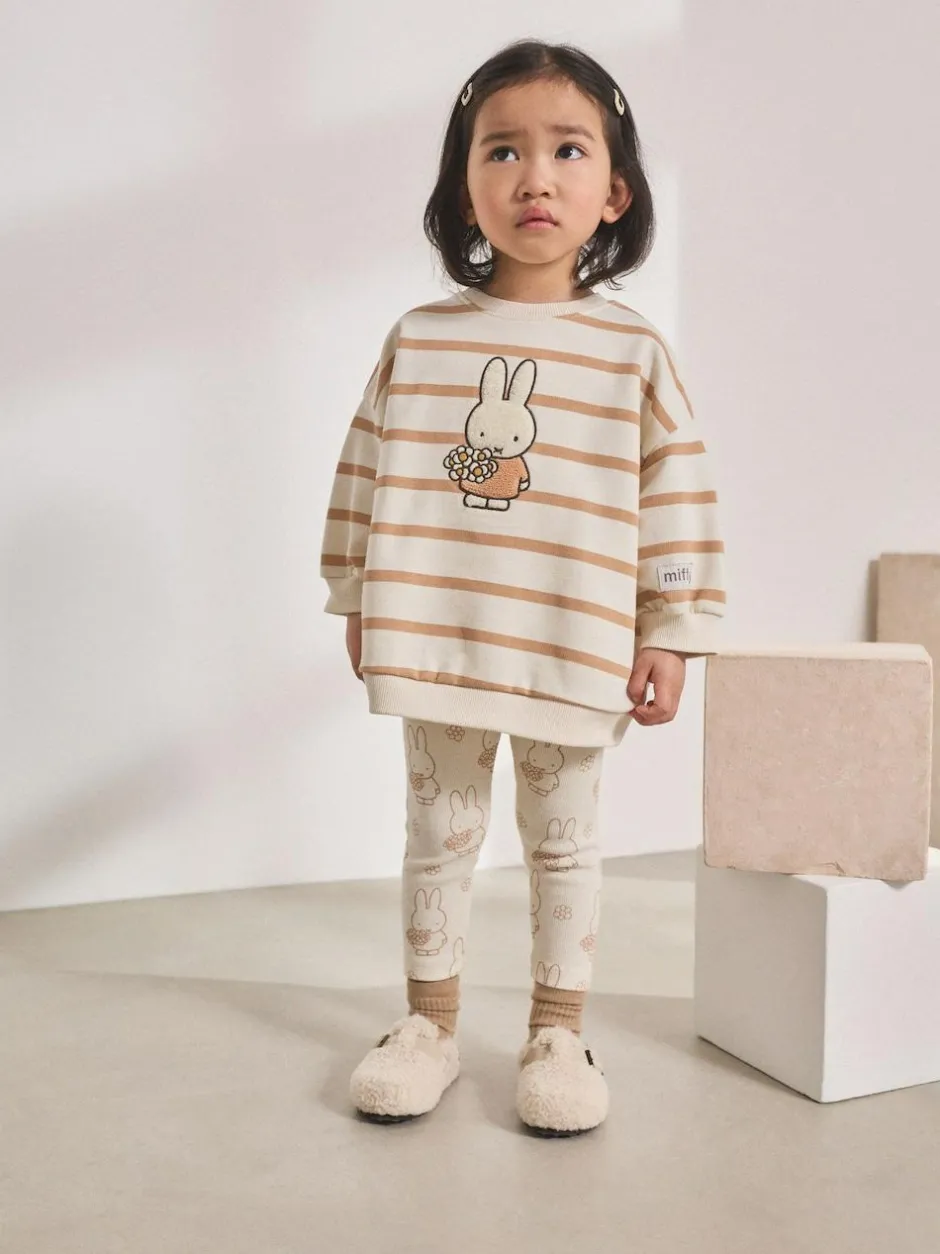 Next Cream Stripe Miffy Sweatshirt & Leggings Set (3mths-7yrs) Outlet