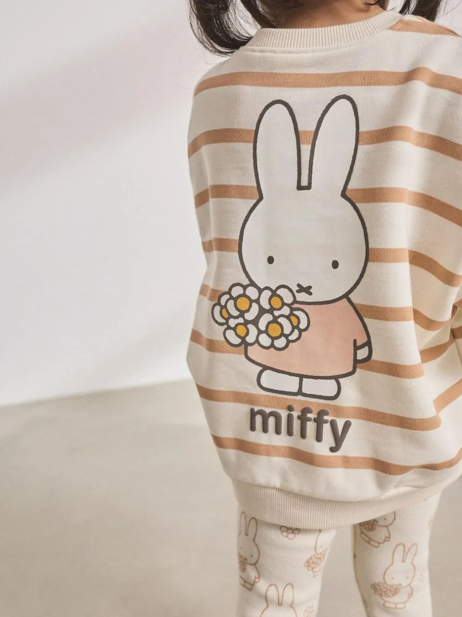 Next Cream Stripe Miffy Sweatshirt & Leggings Set (3mths-7yrs) Outlet