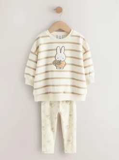 Next Cream Stripe Miffy Sweatshirt & Leggings Set (3mths-7yrs) Outlet