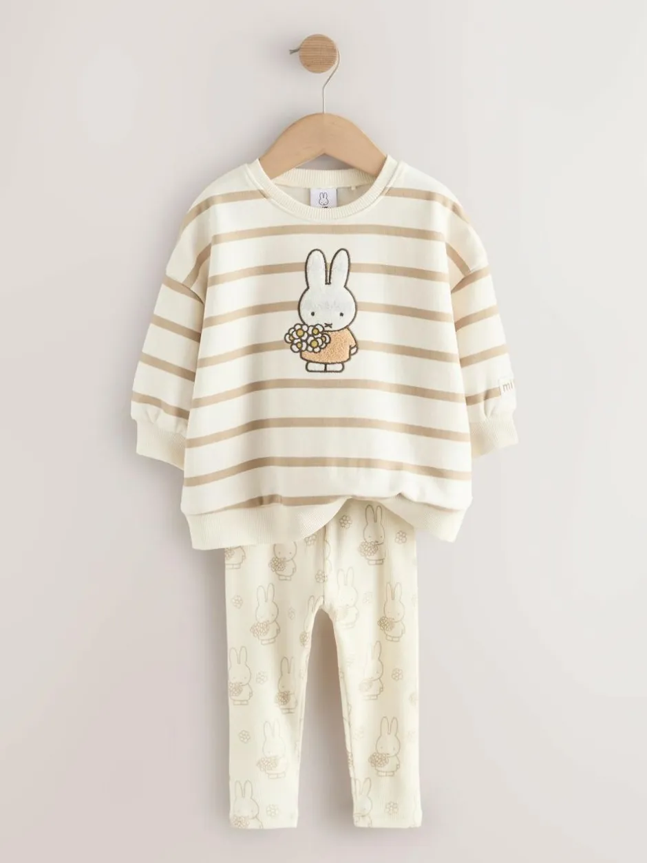 Next Cream Stripe Miffy Sweatshirt & Leggings Set (3mths-7yrs) Outlet