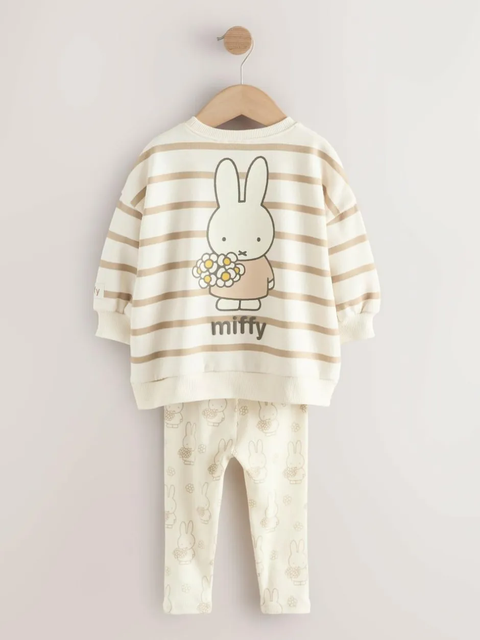 Next Cream Stripe Miffy Sweatshirt & Leggings Set (3mths-7yrs) Outlet